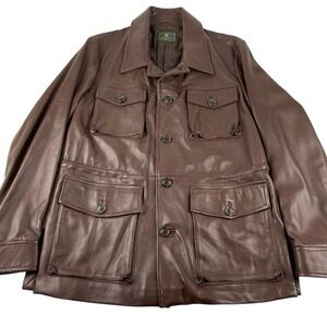 Matteo Perin Italian Luxury Handmade Brown Leather Jacket